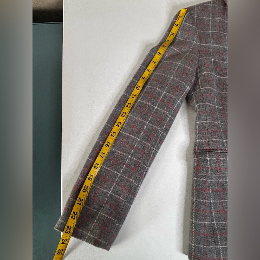 RAG & BONE Cotton Wool Blazer grey plaid size 2 Small - Picture 15 of 16